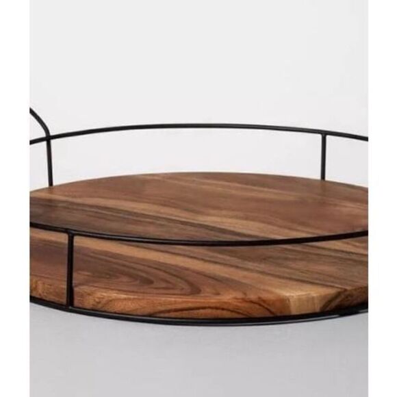 Hearth & Hand with Magnolia Metal Wood Serving Tray - Picture 2 of 6